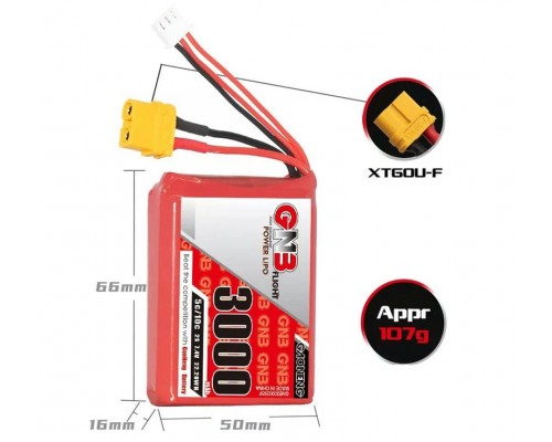 Аккумулятор GNB 3000мАч 2S 5C LiPo для Radiomaster TX12 (XT60) Аккумулятор GNB 3000мАч 2S 5C LiPo для Radiomaster TX12 (XT60)