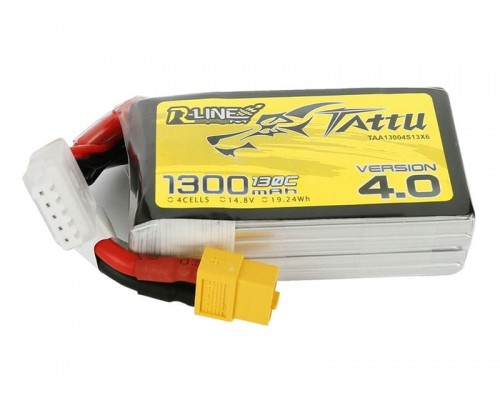 Аккумулятор Tattu R-Line V4.0 1300мАч 4S 130C LiPo (XT60) Аккумулятор Tattu R-Line V4.0 1300мАч 4S 130C LiPo (XT60)